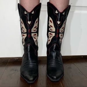Vintage butterfly cowboy boots